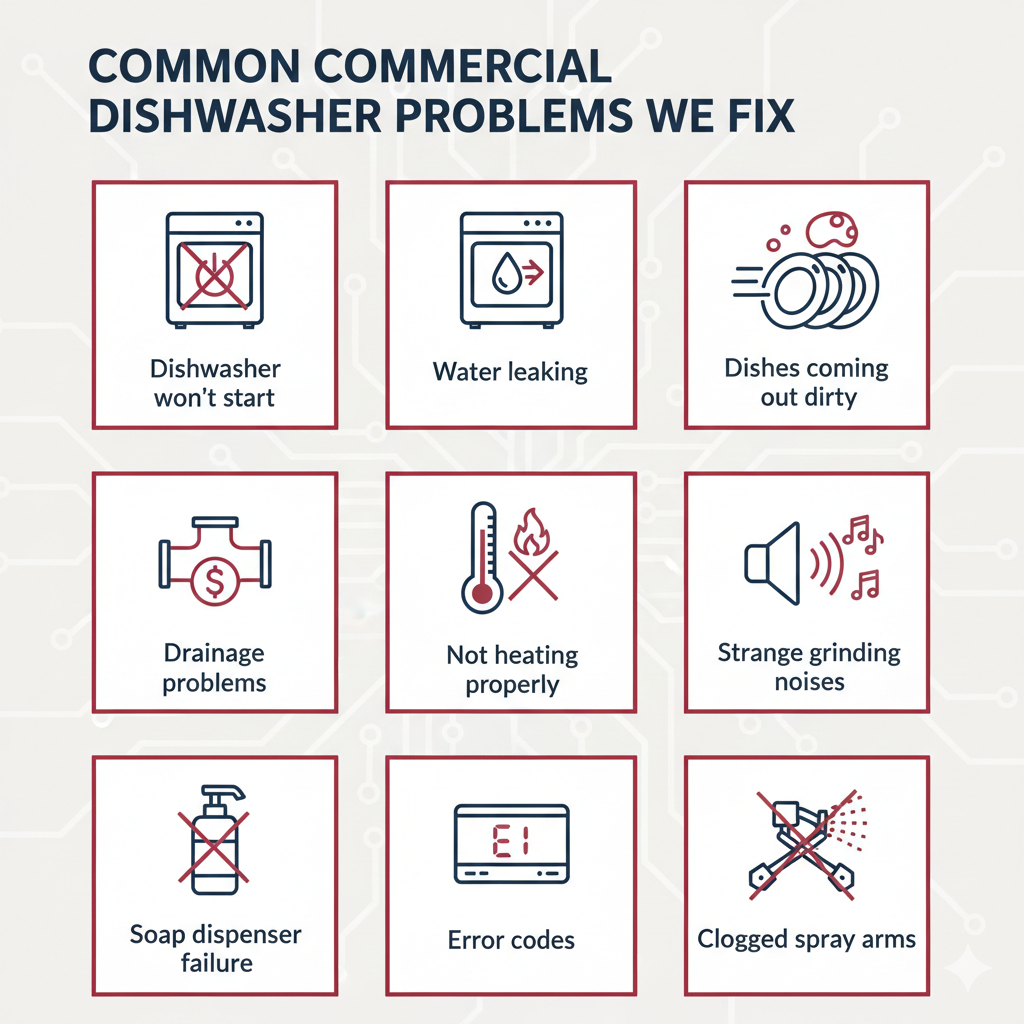 Problemas Comunes de Lavavajillas Comerciales