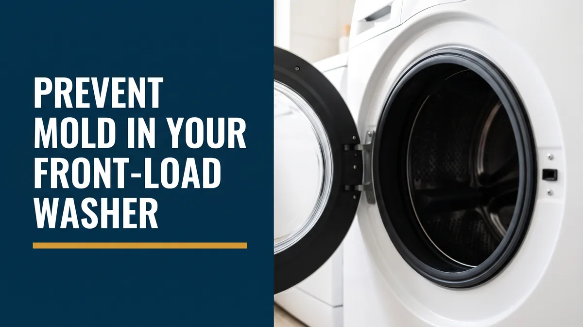 Open front-load washer door and rubber gasket, the focus of this guide to prevent mold in a front load washer
